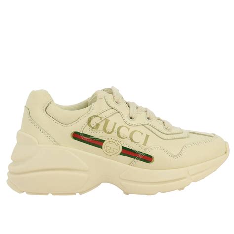 snejears gucci bianche donna|Sneakers in pelle GG in Bianco .